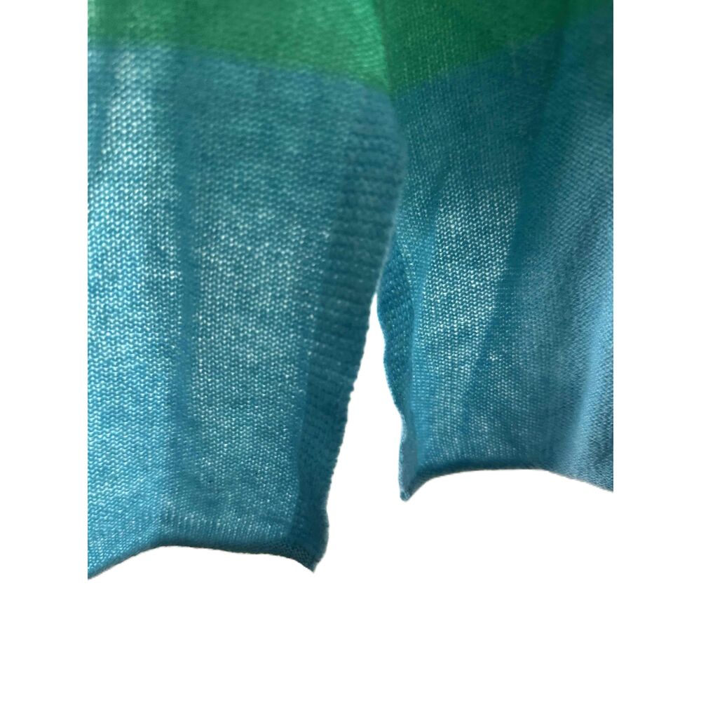 Claudia Nichole Cardigan Womens Size Small Blue Open Front Striped 100% Cashmere - Picture 5 of 9